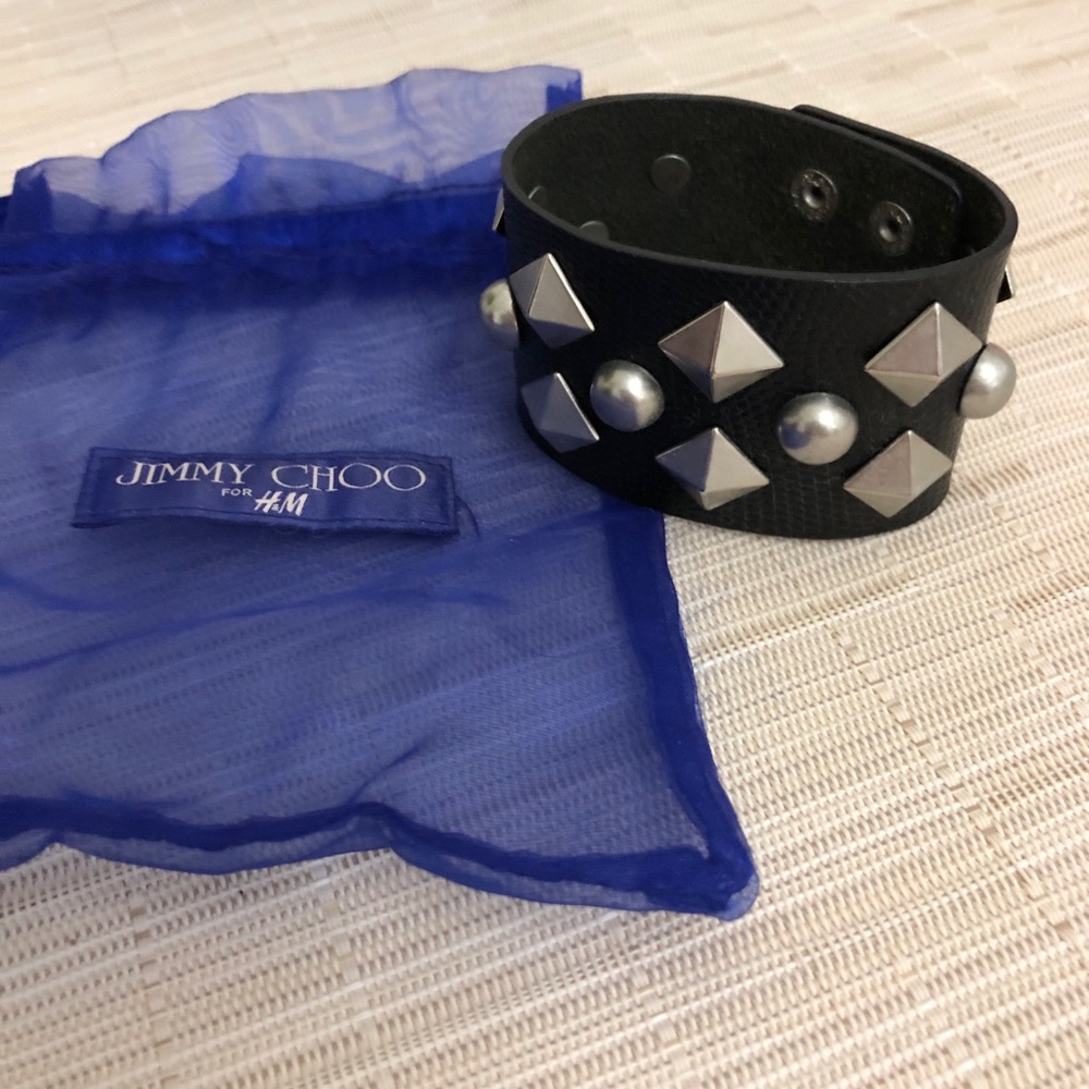 NEW RARE JIMMY CHOO for H&M Black Studded BRACELET
